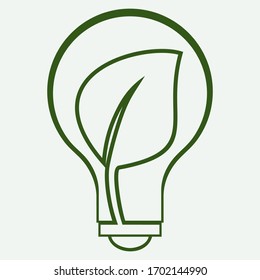 
light bulb and leaf design. ecological icon.