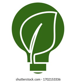 
light bulb and leaf design. ecological icon.