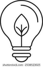 Bombilla con Arte vectorial de icono de hoja eco