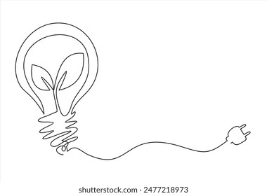 light bulb and leaf. environment, ecology, eco friendly and sustainable energy symbols