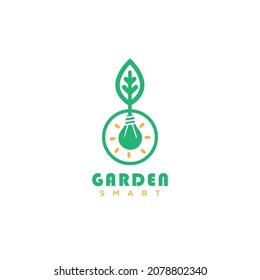 Light Bulb Leaf Garden Plant Innovation Circle Logo design
