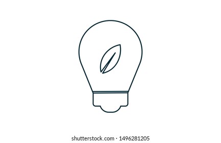  Light bulb with leaf icon isolated on white background. Eco energy concept. Alternative energy concept. Vector Illustration