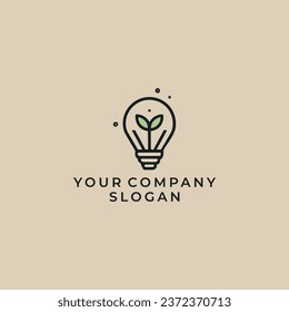 light bulb and leaf logo, showing energy saving, go green