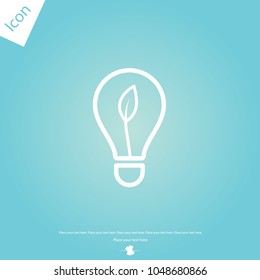 Light bulb with leaf vector Icon