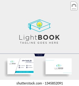 Light bulb learning line logo template vector illustration icon element isolated