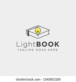 Light bulb learning line logo template vector illustration icon element isolated