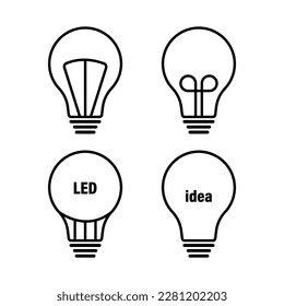 Light bulb. LED light bulbs. A new idea. Vector set