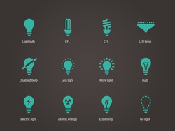 Light bulb and LED lamp. Vector illustration.