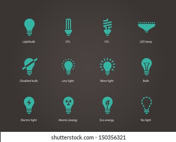 Light bulb and LED lamp. Vector illustration.