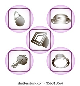 Light bulb and LED lamp. Vector illustration.