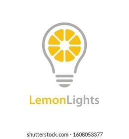 Light bulb and lemon slice Fresh Idea logo