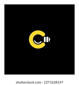 light bulb and letter C logo