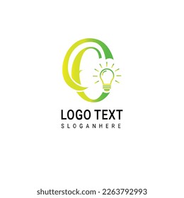 Diseño gráfico de vectores con logotipo de letra bombilla ligera
