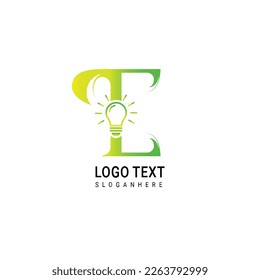 Diseño gráfico de vectores con logotipo de letra bombilla ligera