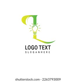 Light Bulb letter Logo Vector Graphic Design