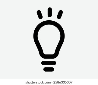 Light Bulb Lightbulb Lamp Lighting Shine Screw LED Incandescence Shine Bright Black White Icon Sign Symbol Graphic Illustration Vector