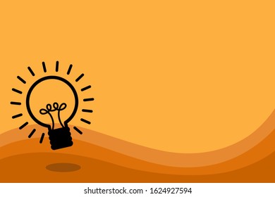 Light bulb, Lighting Electric lamp, Idea and creative thinking concept, Idea sign, solution on orange background, Vector illustration