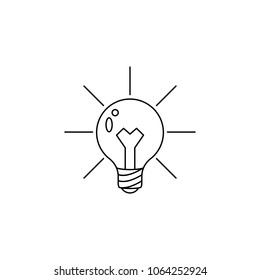 light bulb and lighting icon. Element of idea and solutions for mobile concept and web apps. Thin line  icon for website design and development, app development. Premium icon on white background