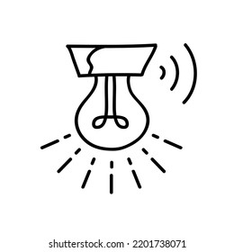 Leuchtensymbol. Handgezeichnete Vektorgrafik.