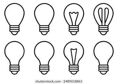 Ilustración de arte de línea de bombilla de luz creatividad inspiración