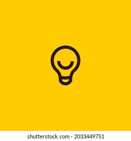 Light Bulb Line Art. Simple Minimalist Logo Design Inspiration. Vector Illustration.