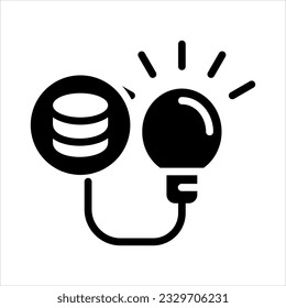 Light bulb line business idea icon vector, isolated on white background. Idea sign, solution, thinking concept. Lighting Electric light. Electric, shining. Trendy Flat Style for graphic design, websit