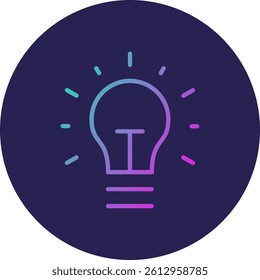 Light Bulb Line Circle Gradient Style