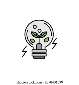 icono de color de la línea de la bombilla. Elementos de los iconos de la ilustración energética. Los signos, símbolos se pueden utilizar para web, logotipo, aplicación móvil, interfaz de usuario, UX