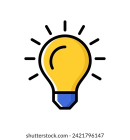 Light bulb line colourful vector illustration. Electric lamp icon.