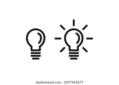 light bulb and line design icon ideas