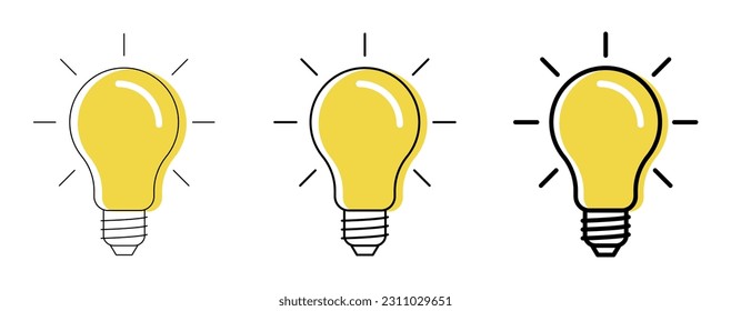 Light bulb with line of different thickness