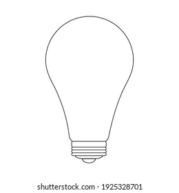Light bulb line drawing isolated on white