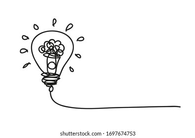 Light bulb , line drawing style,vector design