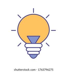 Línea de bombilla y diseño de iconos de estilo de relleno, tema Energía y tecnología Ilustración vectorial