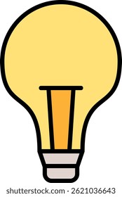 Light Bulb Line Filled Vector Icon Design