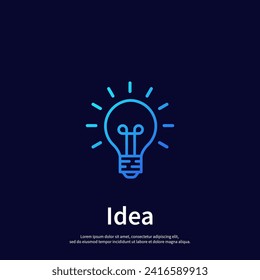 Symbol für die Leuchtstofflampe. Kreatives Konzept. Ein leichtes Zeichen für Innovation, Lösung. Logo-Vorlage. Vektorgrafik eps10.