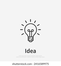 Symbol für die Leuchtstofflampe. Kreatives Konzept. Ein leichtes Zeichen für Innovation, Lösung. Logo-Vorlage. Vektorgrafik eps10.