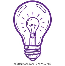 Icono de línea de bombilla – Idea creativa, innovación y símbolo de Inspiración