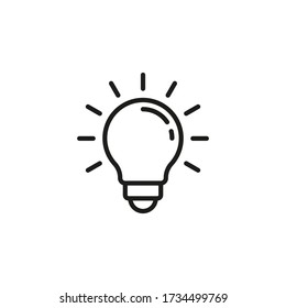 Light bulb line icon with editable strokes. Concept of idea, solution. Vector outline icon with editable stroke