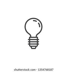 Light Bulb line icon. Electric lamp linear style sign for mobile concept and web design. Idea lamp outline vector icon. Symbol, logo illustration. Pixel perfect vector graphics