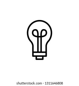 Light Bulb Line Icon In Flat Style Vector For App, UI, Websites. Black Icon Vector Illustration.