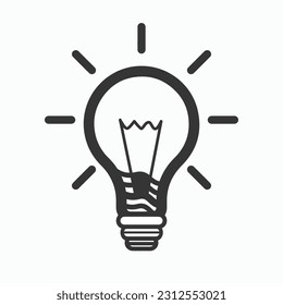 Light Bulb line icon flat vector suitable for creative idea concept ready for your project