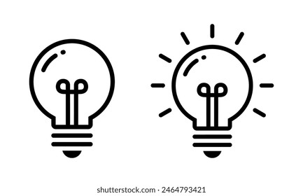 Light bulb line icon in generic style. Lightbulb, idea, creativity concept. Lamp symbol