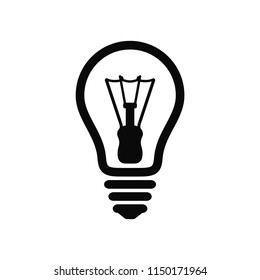 Light bulb line icon. Idea, creativity & electricity symbol.