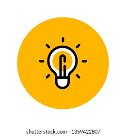 Light Bulb line icon. Idea symbol. Solution and thinking concept. Electric lamp pictogram.