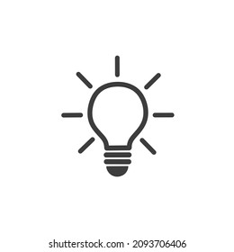 icono de la línea de la bombilla de luz, signo de Idea, solución.  Diseño de signos.  gráficos vectoriales de datos en un fondo blanco.