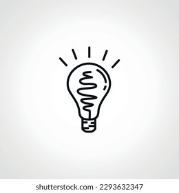 Icono de línea de bombilla de luz. Signo de ideas, icono de contorno de bombillas