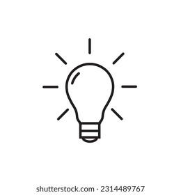 Light bulb line icon, idea logo vector