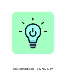 Icono de línea de bombilla. Idea, electricidad, solución. Concepto de energía. Se puede utilizar para temas como negocios, innovación, creatividad