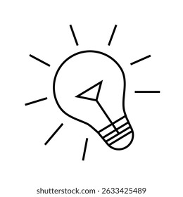 Light bulb line icon idea sign isolated on wite background.